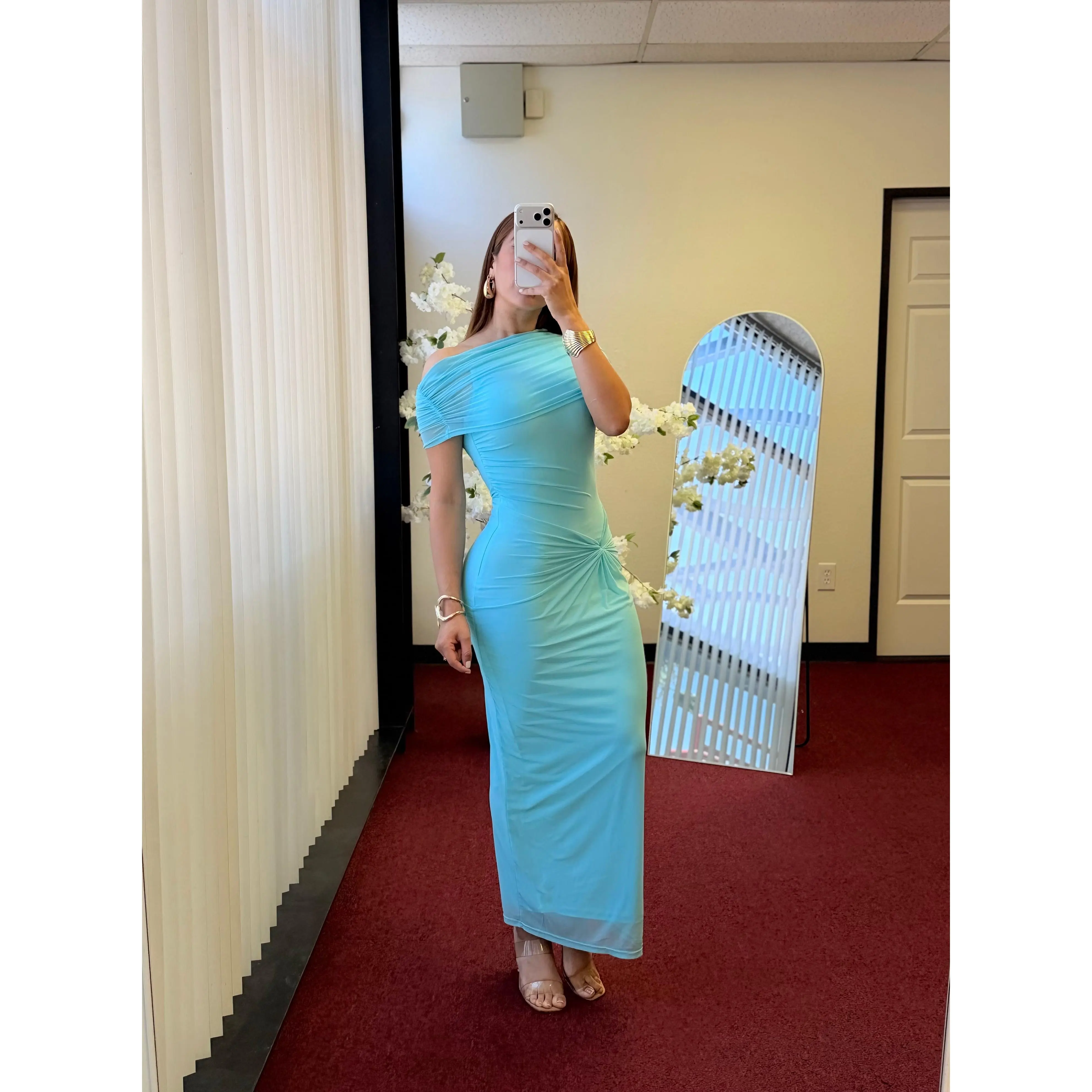 Pretty in Aqua Maxi Dress