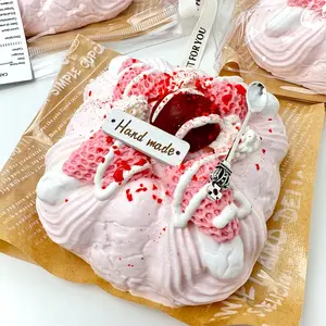 【Buy 3 get 1 free】Pink Berry Cherry Marshmallow Pie tabba squishies kidstoysFood-Grade Silicone Slow-Rising Rebound Squishy Fidget Toys for Stress Relief - Soft Squeeze Toys with Thick Creamy Slime Texture, Handmade Non-Toxic Sensory Toys