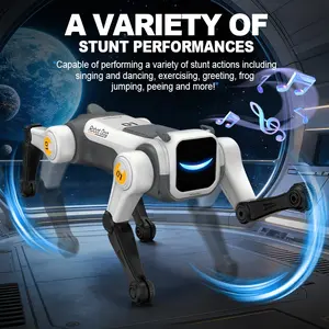 Magic Flip Ai Trick Robot Dog, Smart Robot, Multifunction, Voice Control, Backflip, Sideflip, Frog Jump, Dance, Program, Lights, Greeting, One-Button Demo, Includes Screwdriver, Unisex Ai Toy