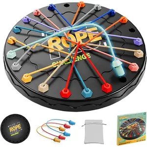 Rope Untangling Puzzle Game, Brain Teaser Essentials, Educational Strategy Board Game for Kids & Adults, Family Travel Party Game with Multi-Level Challenges, Satisfying Stress Relief Toy, Perfect Gift for All Ages (Manual on Box)