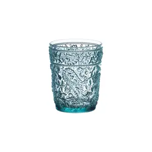 LEADINGWARE GROUP AS-1011TS Paisley DOF 13 oz. Turquoise Set of 4 pcs.
