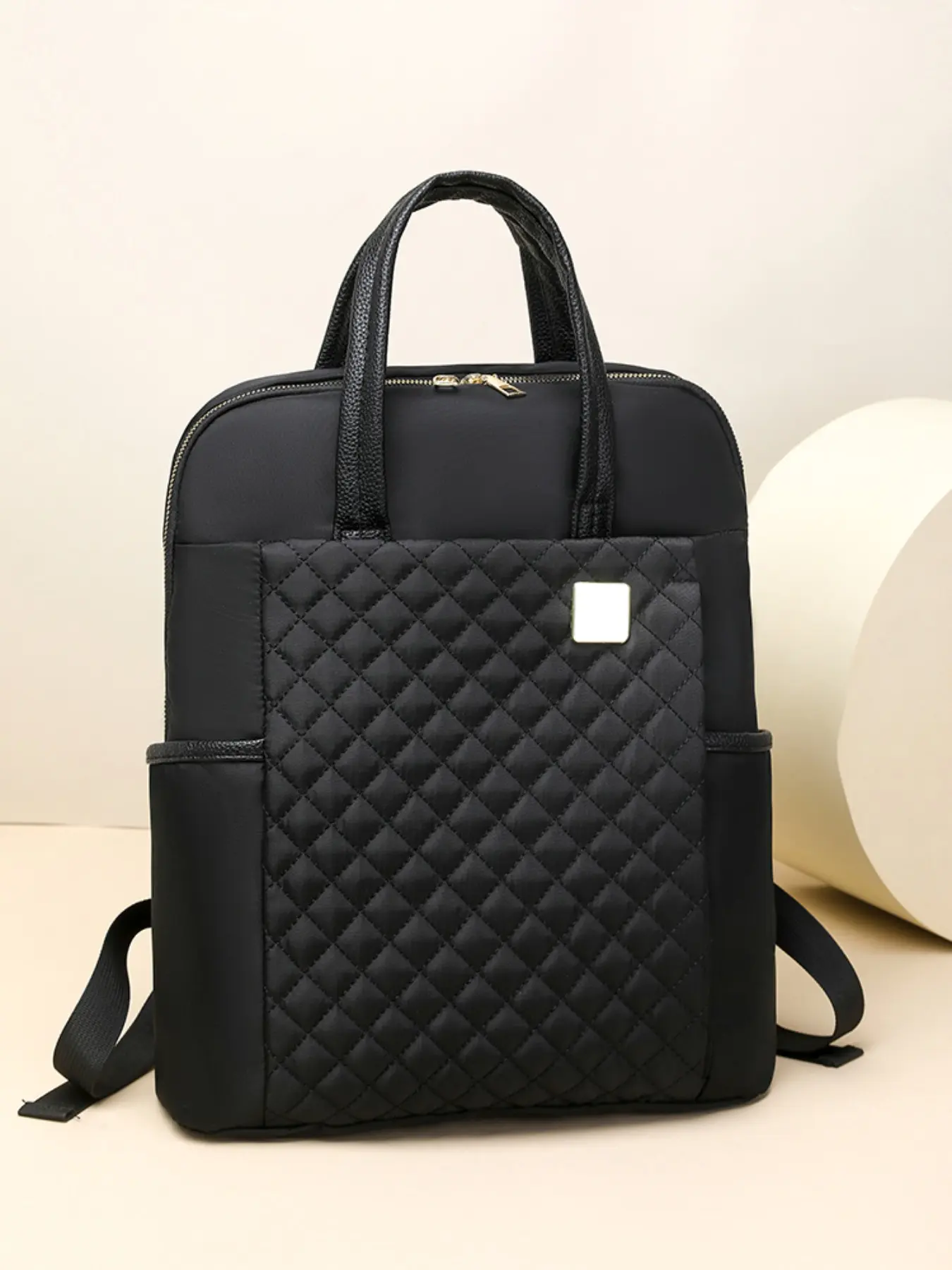 Women's Oxford Business Laptop Backpack, Laptop Work Bag, Laptop Computer Bag, Laptop Bags, Office Work Bag, Casual Travel Shoulder Bag, Large Capacity Commuter Bag, Fashionable Quilted Design