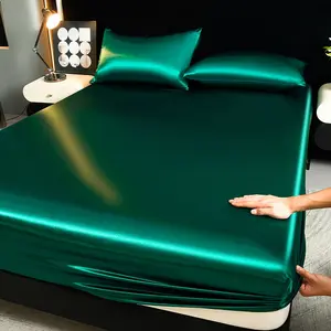2/3pcs Silk-Like Bed Skirt Set, Dust-Proof Mattress Cover, Soft Comfortable Sheet, Cool Skin-Friendly, Soft Comfy Bedding, Suitable for Bedroom/dorm/hotel, Multiple Sizes Available