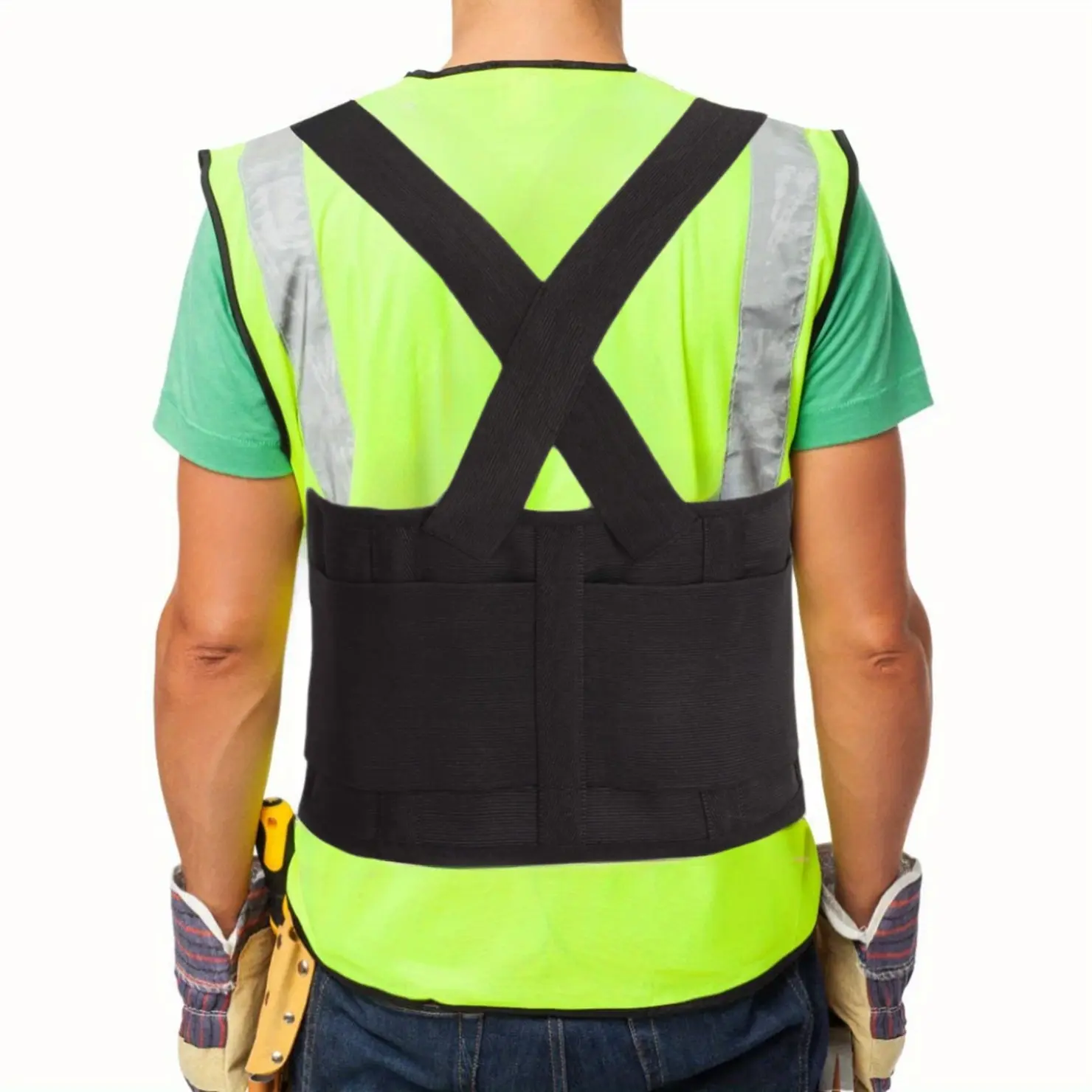 Breathable Back Support Belt with Shoulder Straps, Unisex Adjustable Waist Support for Daily Wear and Work Scenarios, Adjustable Posture Belt, Back Posture Brace