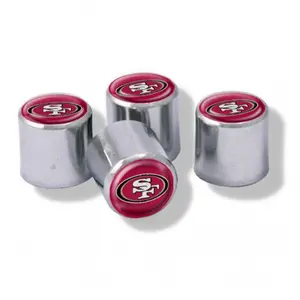 212 MAIN Polyurethane Valve Stem Caps - Set of 4, Team Logo, Twist-On, Universal Fit Sports Collectible Accessory