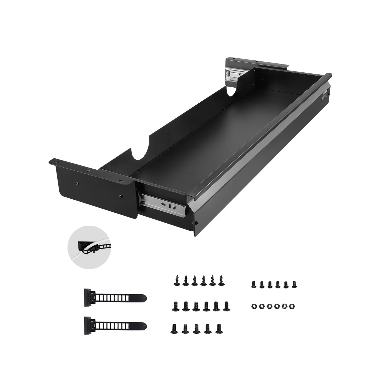 【DealsForYouDays】VEVOR 33" Wide Under Desk Drawer Slide Out, Under Desk Mounted Pull-out Drawer Attachment, Hidden Desktop Storage Organizer, Under Table Pencil Drawer for office Home Sit Stand Workstation, 33x9x4 in