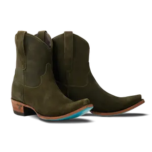 Emma Jane Bootie - Olive Suede