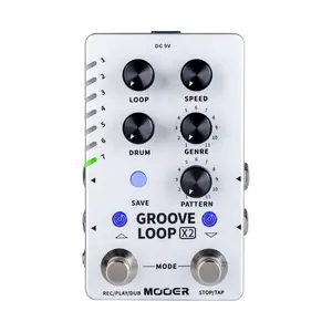 MOOER Groove Looper Pedal Drum Machine Stereo Guitar Loop Recorder Pedals with 140 Minutes Loops 121 Drum Grooves Editor Software (X2)