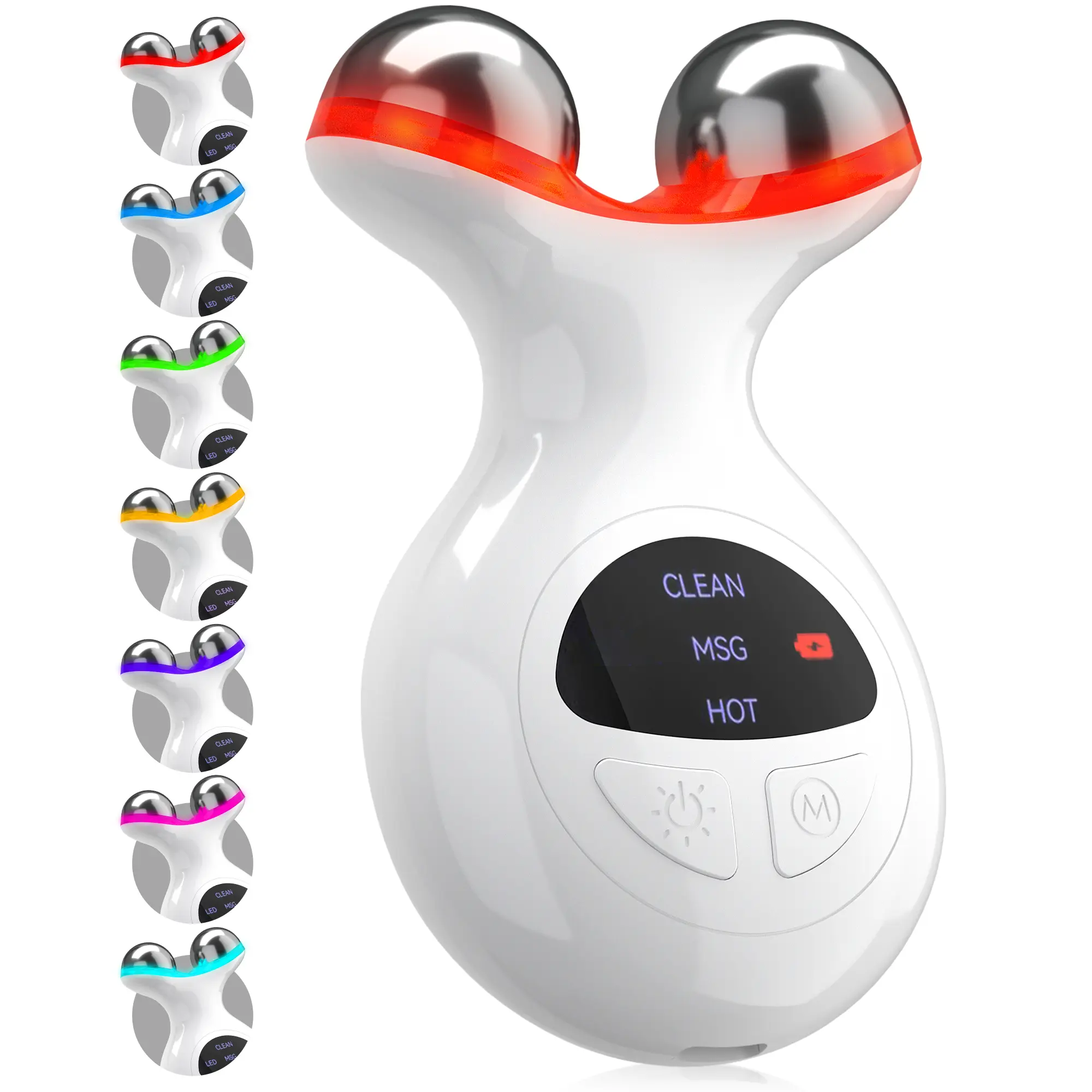 [DOCHEN] 7 Color Facial Massager Tool, Skin Care and Double Chin Neck Massage, Face Sculpting Tool with Vibration Heating, Portable Facial Beauty Device, Holiday Gifts, Gift for Women, MSG Beauty Instrument