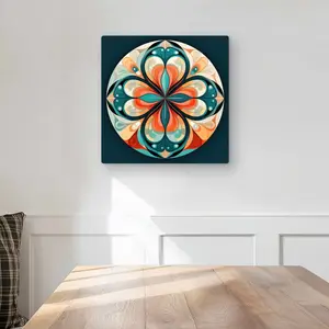 MWW C1MP16169KXWTB 16 x 16 in. Peaceful Mandala - Turquoise Metal Print Wall Art for Home Decor