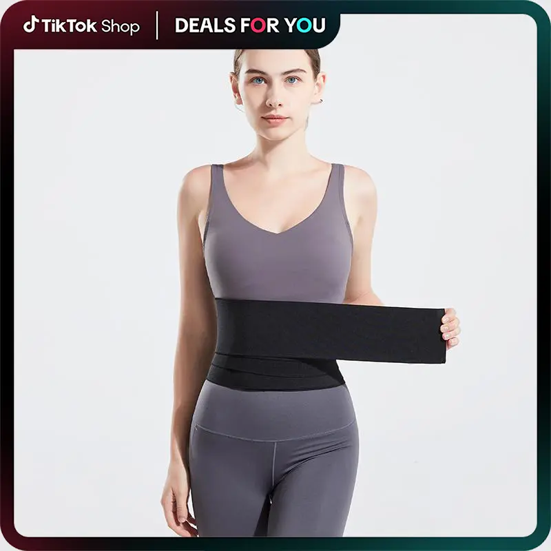 IYDoaMea 1PC Elastic Fabric Shaper Waist Trainer - Adjustable Size Waist Training Wrap, Unisex Comfort Compression Fitness Wear for Yoga Fitness, Waist Trainers, Hook-And-Loop