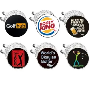 Golf Marker with Magnetic Golf Hat Clip, 6 Counts/set Durable Golf Marker, Essential Golf Accessories for Men Golfers Dad Boyfriend Husband, Golf Ball Marker, Golf Gift