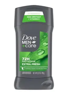 4 pack Dove Men+Care Extra Fresh Men's Antiperspirant Deodorant Stick 72-Hour Sweat & Odor Protection with 1/4 Moisturizing Cream & Long-lasting Citrus Scent 2.7 oz