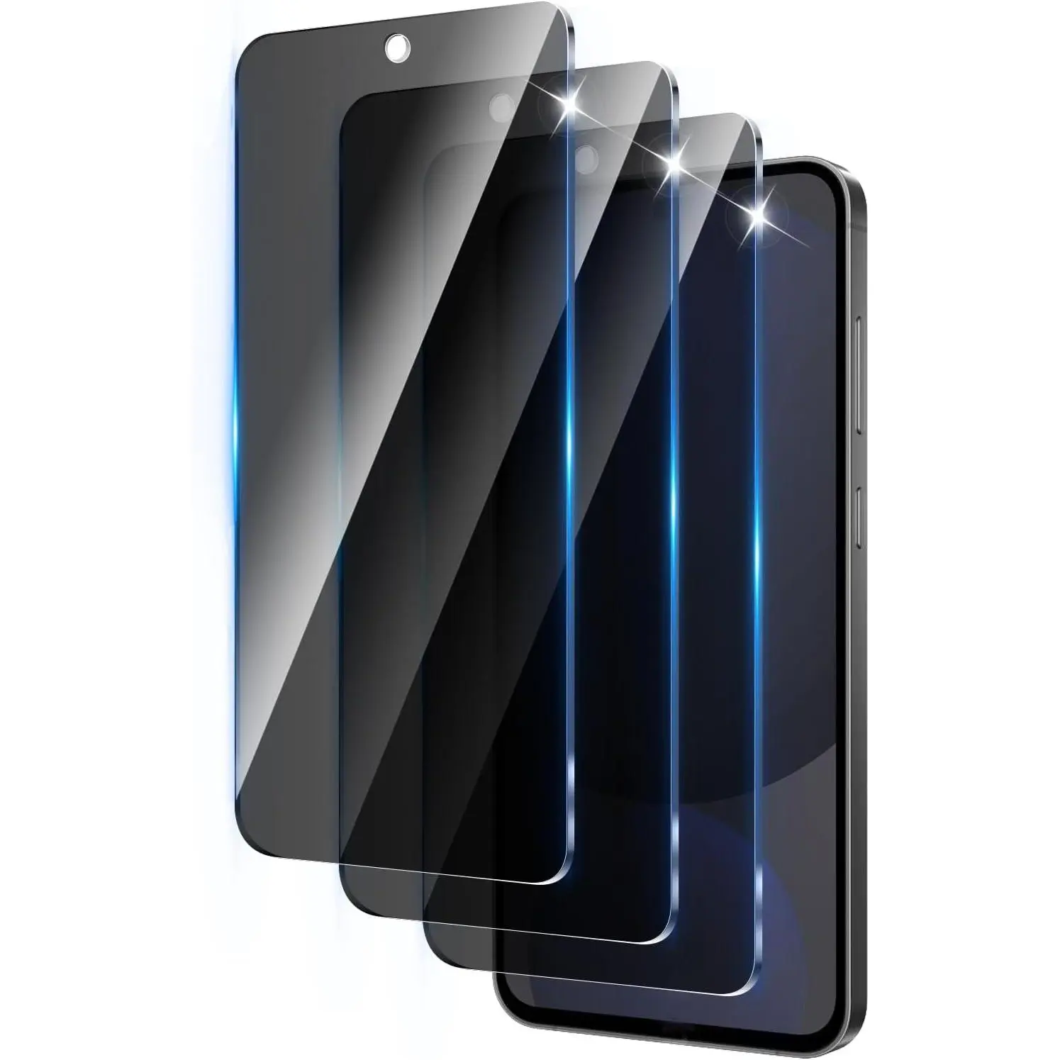 3 Pack  Screen Protector Designed for  Galaxy S24 FE,Full Coverage Anti-Spy Tempered Glass Film,9H Hardness,Anti-Fingerprint,Bubble Free,Easy to Install