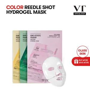 [VT Official] Color Reedle Shot 100 2-Step Hydrogel Mask 4EA for Every Skin Concerns, 3 hour Korean Hydrogel Mask, Plumping & Pore Care, Korean Glass Skin, Retinol & Centella Asiatica, Transparent Mask, Reedle Shot Mask