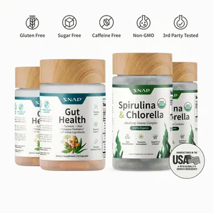2x Ultimate Gut Glow Bundle - Snap Supplements - 2x Gut Health + 2x Spirulina & Chlorella - Probiotic Supplement Combo