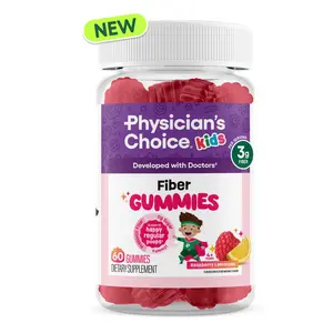 Physician's Choice Kids Fiber Gummies - 3g Prebiotic Fiber for Digestive Health & Regularity - Sugar Free, Vegan - Raspberry Lemonade