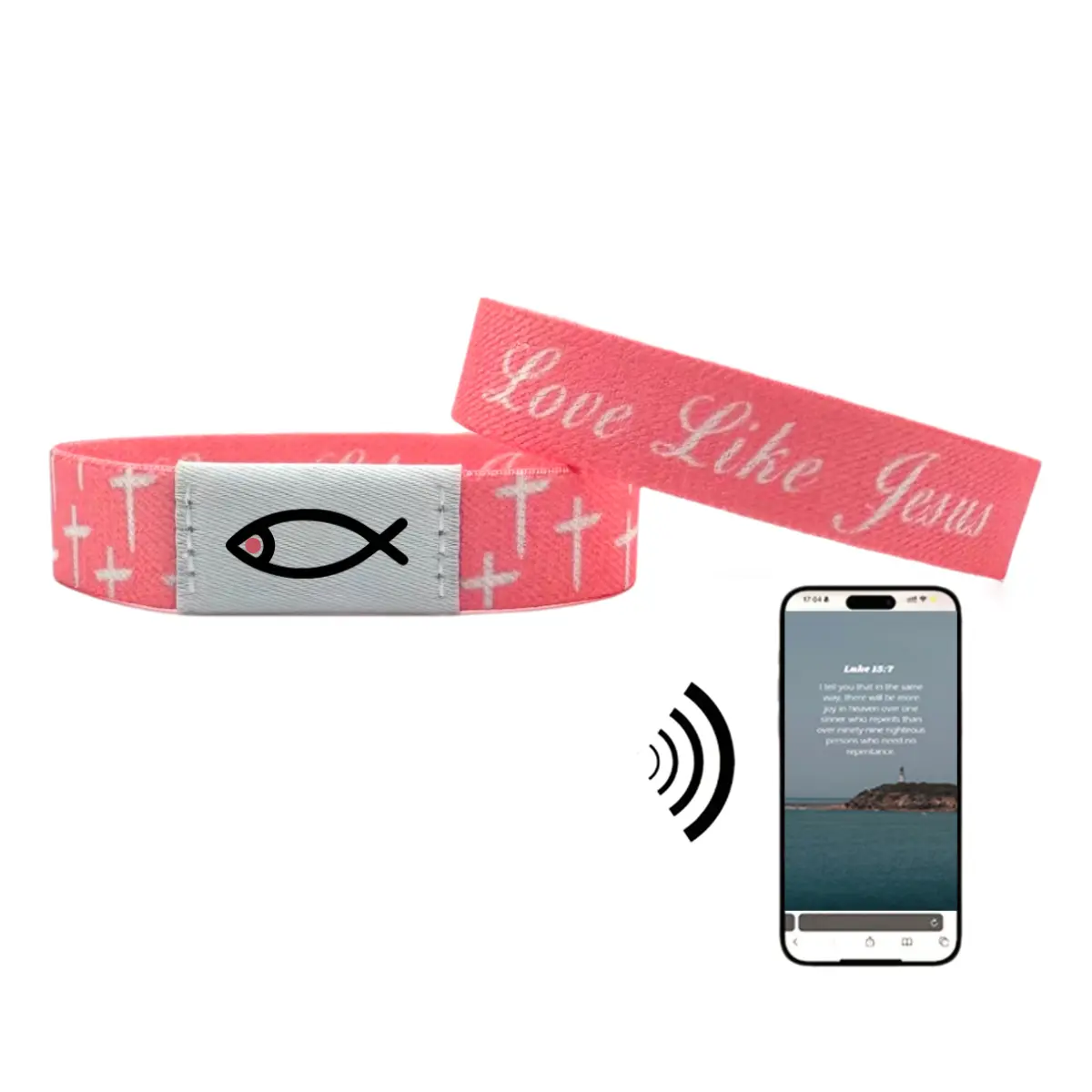 Inspirational Christian Wristband with Daily Bible Verse via NFC - Silicone Faith Over Fear Accessory of Wisdom | BF Birthday Gift, Gifts for Boyfriends, Jesus Is King, Womens Gifts
