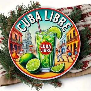 Cuban Libre Aluminum Sign - 2D Unique Design Vintage Bar Decor Bar Signs For Home Bar Metallic