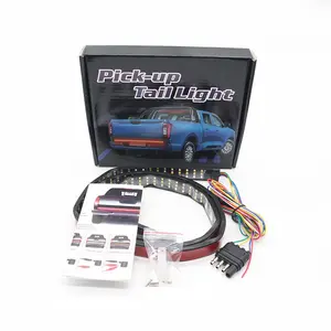 120cm/150cTruck Tailgate Light Bar LED 3Row Light Strip Led Car Lights with Red Running Brake Lights Turn Signal White Reverse Light