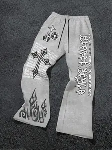 TikTok Trending! Streetwear with "2024 PURSUE YOUR DREAMS" & Flame Prints, Perfect for Urban Fashion and Casual Outfits, Athleisure Style Bottoms