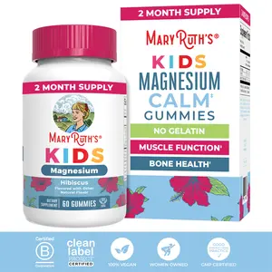 MaryRuth's Kids Magnesium Gummies - 2 Month Supply - Sugar Free - Bone Health - Calcium Absorption - 50mg Magnesium Citrate Gummies for Kids – Clean Label Project Certified - Agar Based - Vegan - 60 Count