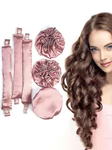 Satin Heatless Hair Curlers Set, Pillow-soft Rollers with Hair Caps, No-heat Curling Rods for All Hair Types, Heatless Styling Tools