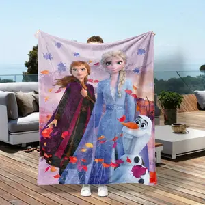 DISNEY CLASSIC Frozen Queen Cute Blanket for Living Room, Bedroom, Camping and Travel Multi-Purpose Blanke