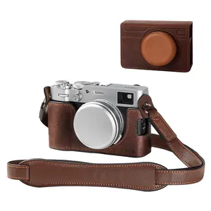 SMALLRIG X100VI Leather Case Kit for FUJIFILM X100VI, Including Leather Half Case, Flip Case Cover and Shoulder Strap, Genuine Leather Material, Portable and Protecting - 4558