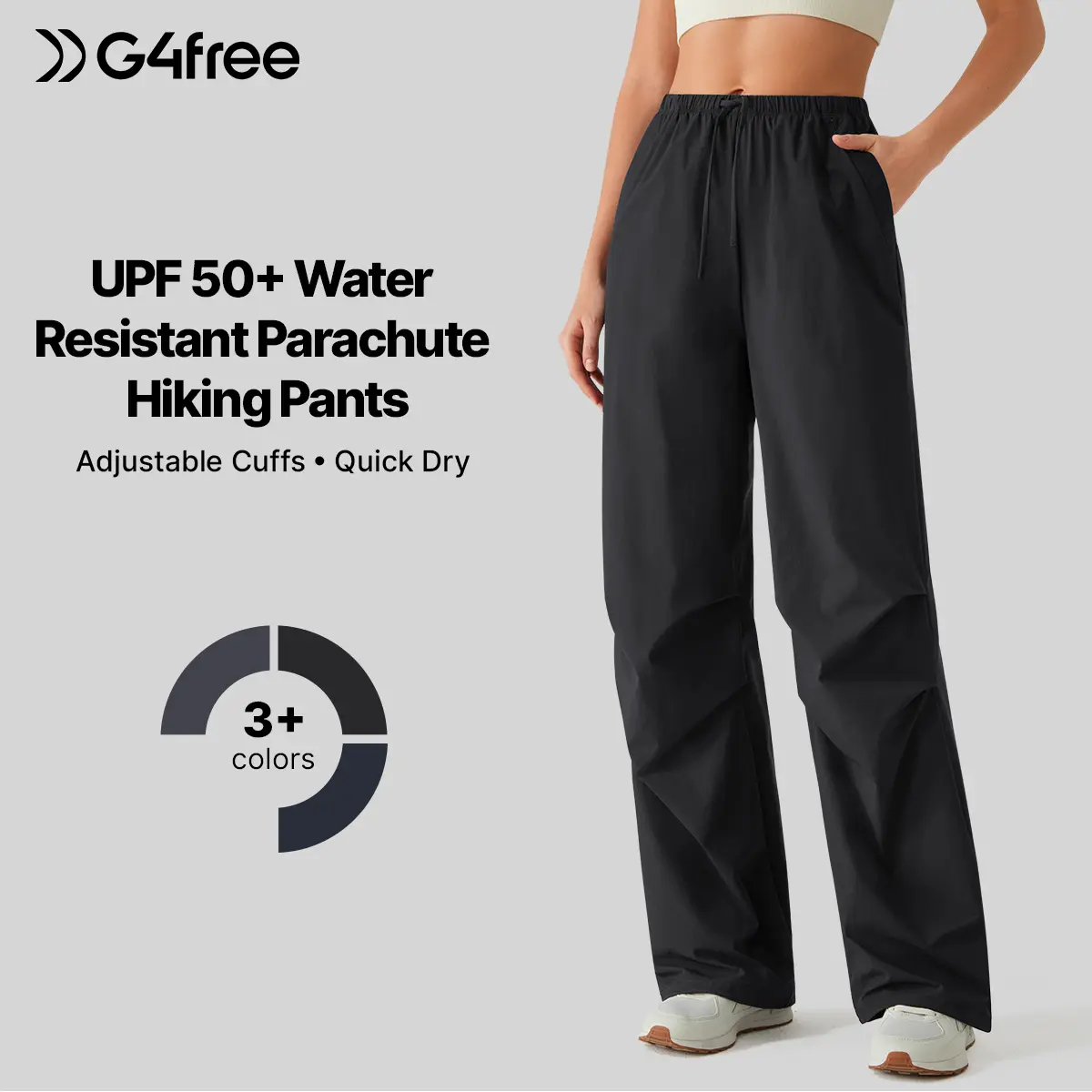 G4Free 27"/29"/31" Women's Hiking Pants Water Resistant Quick Dry Lightweight Parachute Pants Outdoor Casual UPF 50+