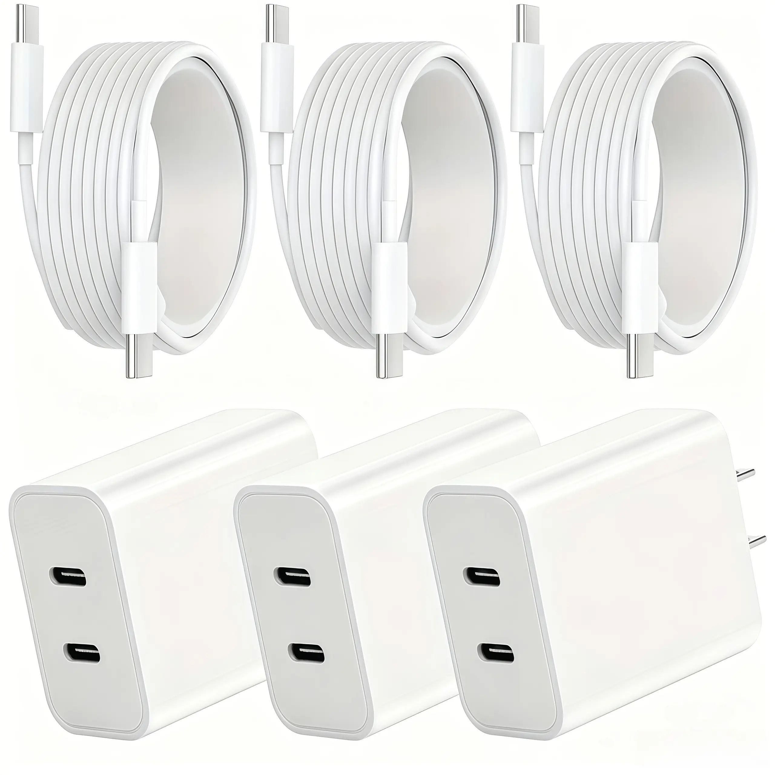 For IPhone 17 Pro Max Fast Charging, 40W Dual Port USB C Charger Block With 10FT Long USB C To C Fast Charging Cord Cable For IPhone 15 Pro Max/15 Pro/15 Plus