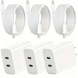 For IPhone 17 Pro Max Fast Charging, 40W Dual Port USB C Charger Block With 10FT Long USB C To C Fast Charging Cord Cable For IPhone 15 Pro Max/15 Pro/15 Plus