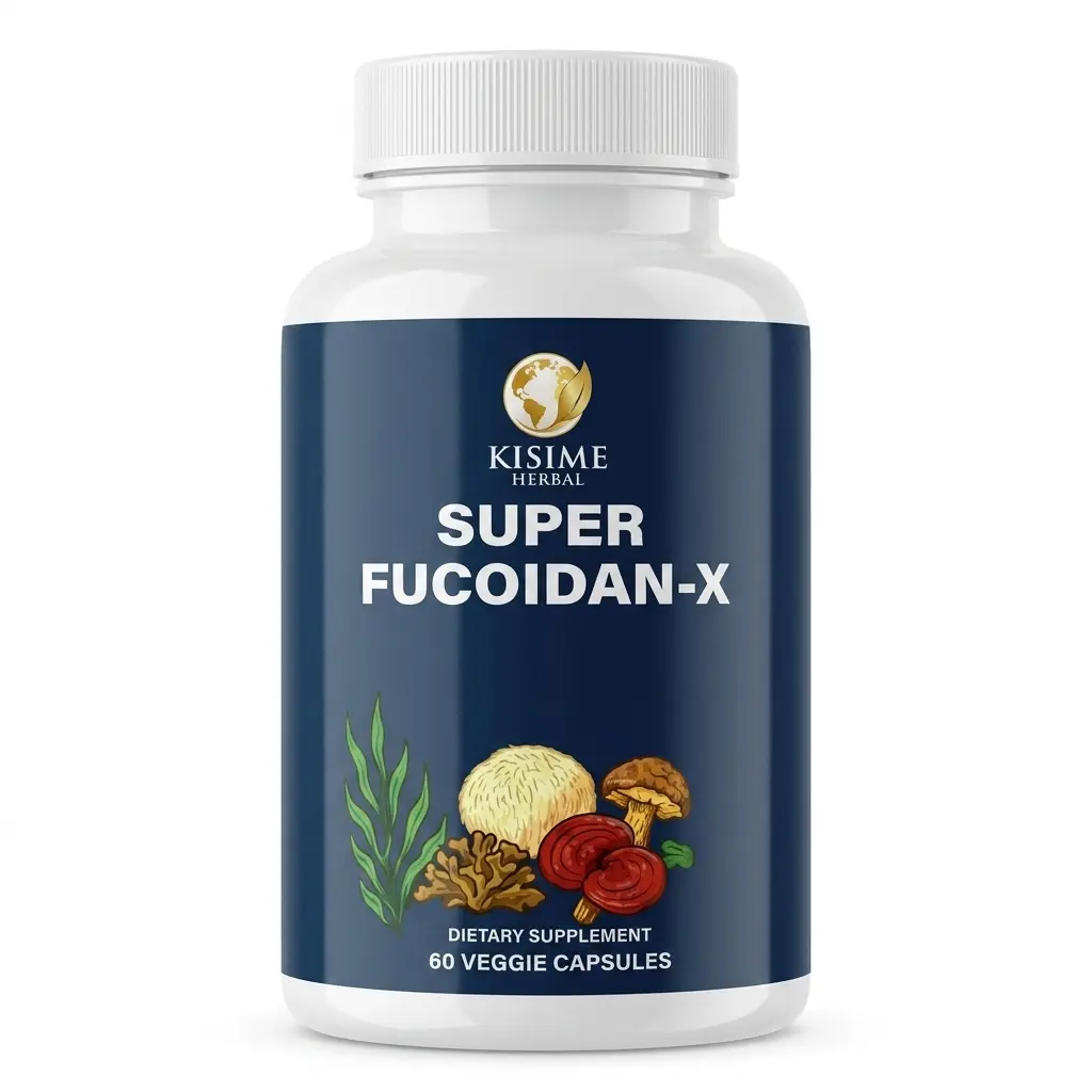 Super Fucoidan-X 7-in-1 Immune & Longevity Capsules – Fucoidan 85% Brown Seaweed Extract with Organic Cordyceps, Lion's Mane, Reishi, Maitake, Shiitake Mushroom Blend + BioPerine, 60 Veggie Capsules, Made in USA – KISIME HERBAL