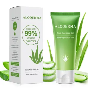 Aloderma Aloe Vera Gel Made within 12 Hours of Harvest with 99% Pure Organic Aloe Vera, Easy Travel Size Tube for Body, Face, & Scalp, Cooling & Soothing Support for Skin & Sunburn - 1.5oz