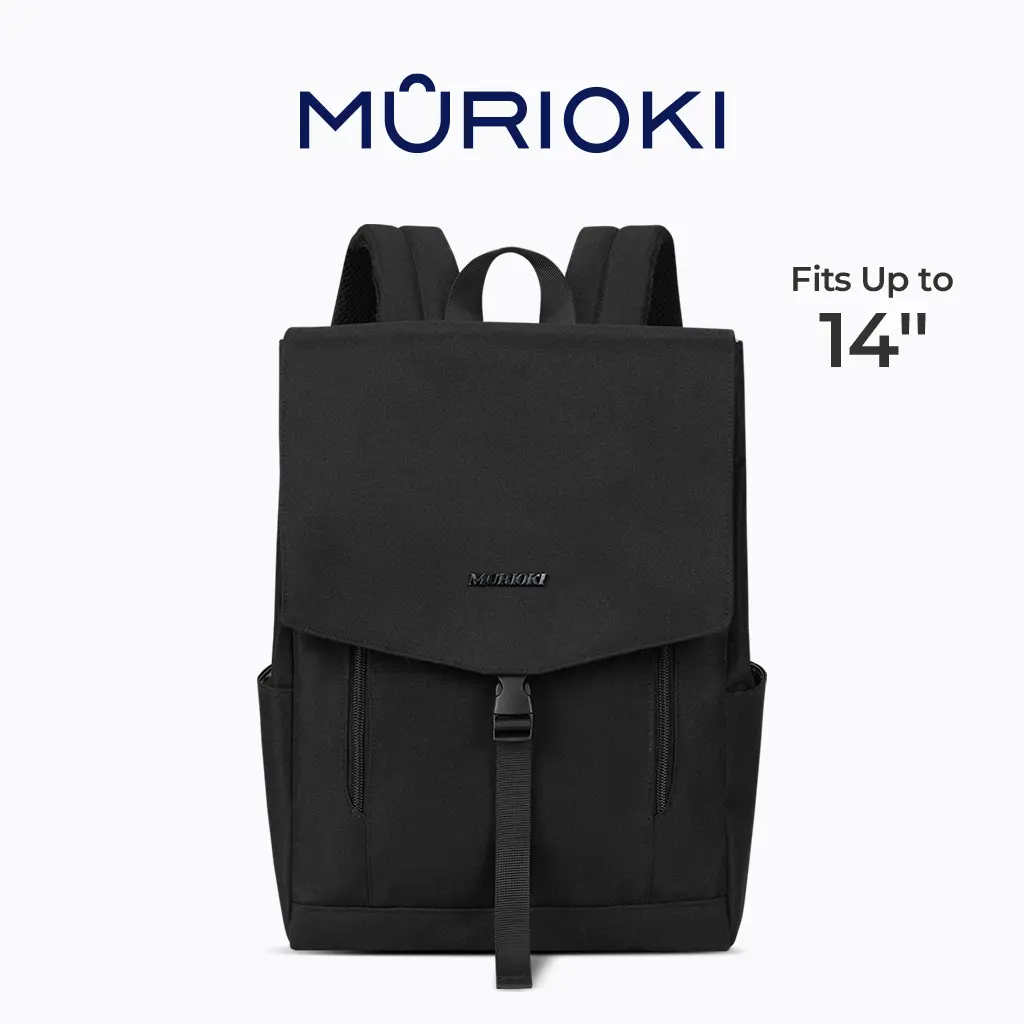 Laptop Backpack - 600D Oxford Water-Resistant 14in Bag with Buckle Flap, Anti-Theft Back Pocket, Lightweight Minimalist Aesthetic Back to School Bookbag for Travel, Work, Unisex Gift (Home & Party Supplies)