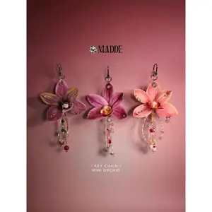 [NEW] Handcrafted Mini Orchid Bag Charm – Cute Floral Keychain