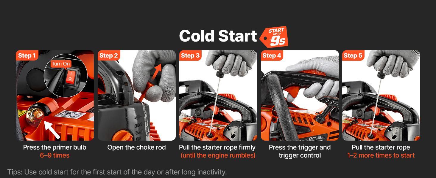 【BackToSchool】VEVOR Gas Powered Chainsaw, 12 in 25.4CC 1HP 2-Stroke Engine with Chains, Throttle-Sync Choke, Non-Slip Handle & Dual Tanks, for Wood Cutting & Tree Trimming 【BackToSchool】VEVOR Gas Powered Chainsaw, 12 in 25.4CC 1HP 2-Stroke Engine with Chains, Throttle-Sync Choke, Non-Slip Handle & Dual Tanks, for Wood Cutting & Tree Trimming