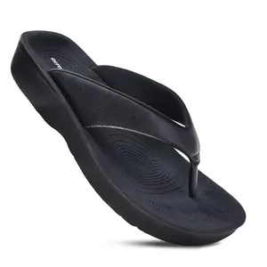 AEROTHOTIC – Pearly Flip Flops for Women - Synthetic Leather - Padded Straps - Non-Slip Sole Casual Flat Sandals Lightweight Strappy Sandals