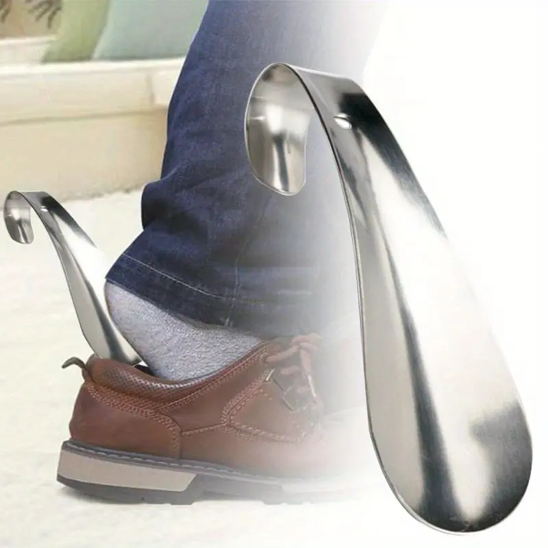 Stainless steel small shoe pull-out tool for putting on shoes, metal shoe lifting device for shoe lifting, shoe lifting 5.7inch