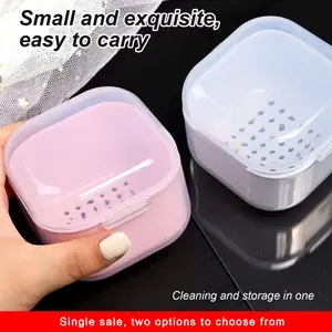 1pcs Nail Tool Sterilizer Box Plastic Disinfectant Container Storage for Home Nail Art Accessories Tools, Portable Compact Nail Drill Bits Sterilization Tray Soaking Box with Strainer Nail Art Salon Sterilizing Tool