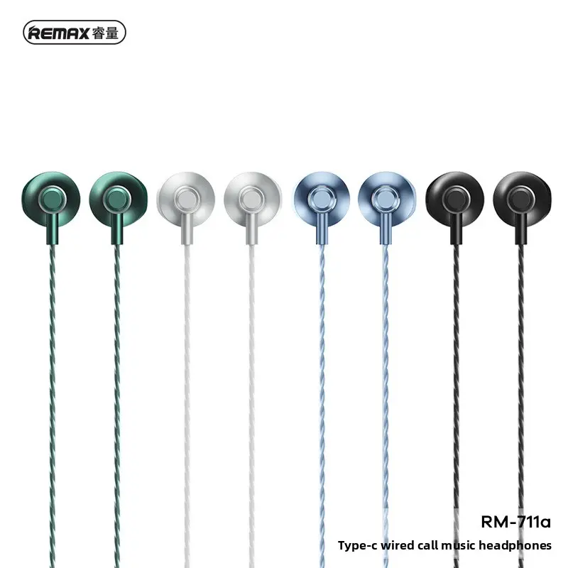 REMAX/Ruiliang RM-711 Wired In-Ear Headphones for Calls and Music, Compatible with Apple and Huawei