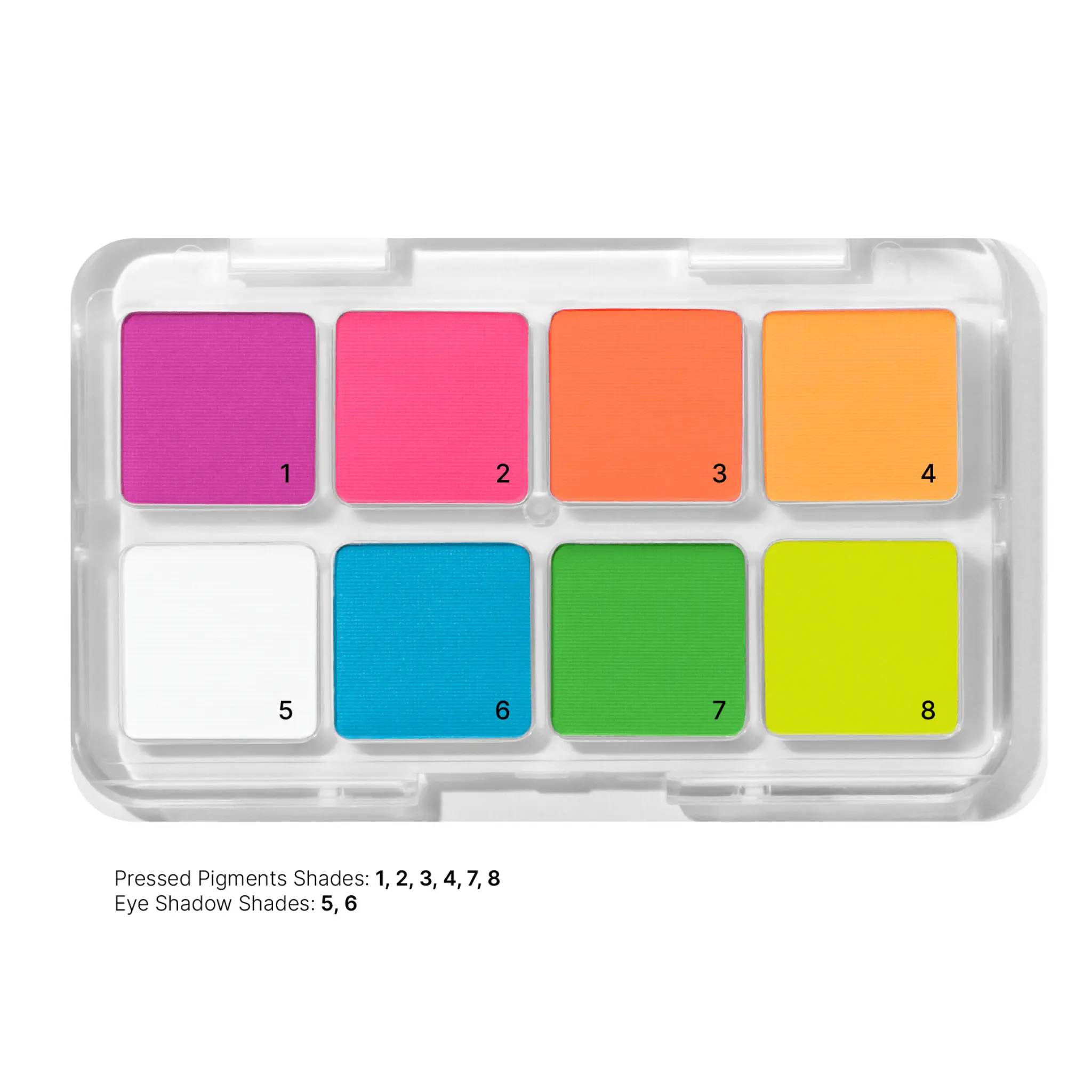 Neon Rainbow Eyeshadow Palette - Brightening Makeup Palette with 8 Buildable, Hydrating Powder Shades for Ethereal Eyes, Makeup Palettes, Alt Makeup