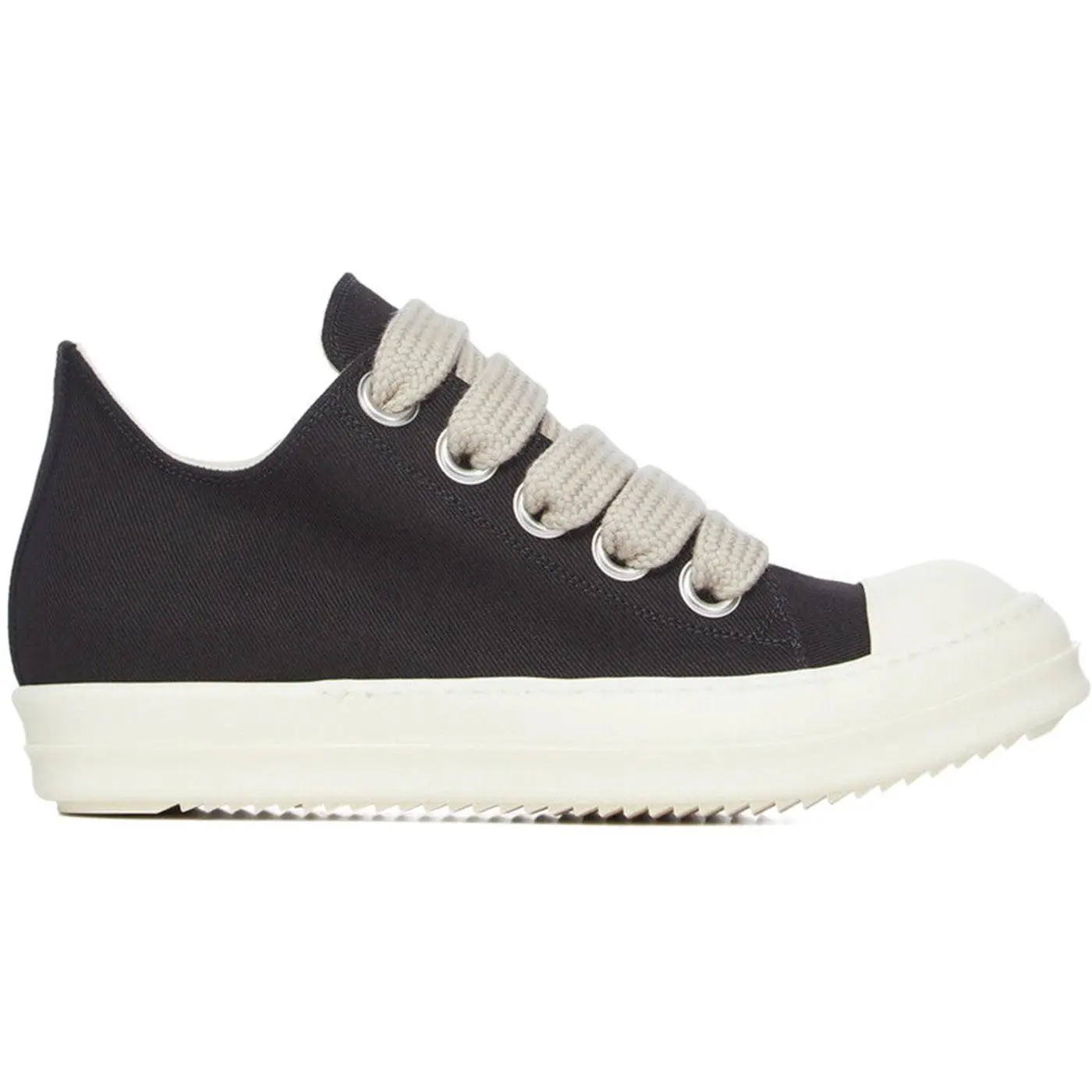 1135311 Rick Owens DRKSHDW Jumbolace Low Sneaks Black Milk