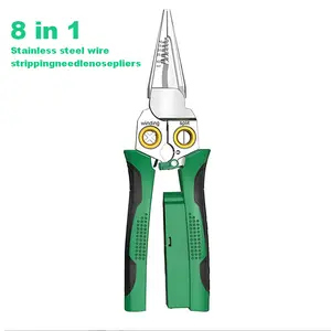 BloomBits 8 in 1  Stripper Twister for Cutting and Pulling  Voltage Tester Pliers Cable Scissors 12V to 250V Live Null Hot  Judgment AC DC Audible and Flashing LED Alarms safety wire Silicone Stainless Steel Grout Tool Set stem