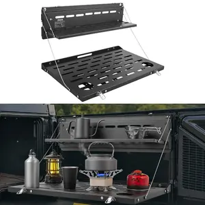 summervibes VEVOR Tailgate Table for 2021-2026 Ford Bronco 4 Door Hardtops (Exclude Bronco Sport), Foldable Molle Panel Drop Down Table, Rear Door Cargo Storage Rack Shelf Luggage Holder Carrier