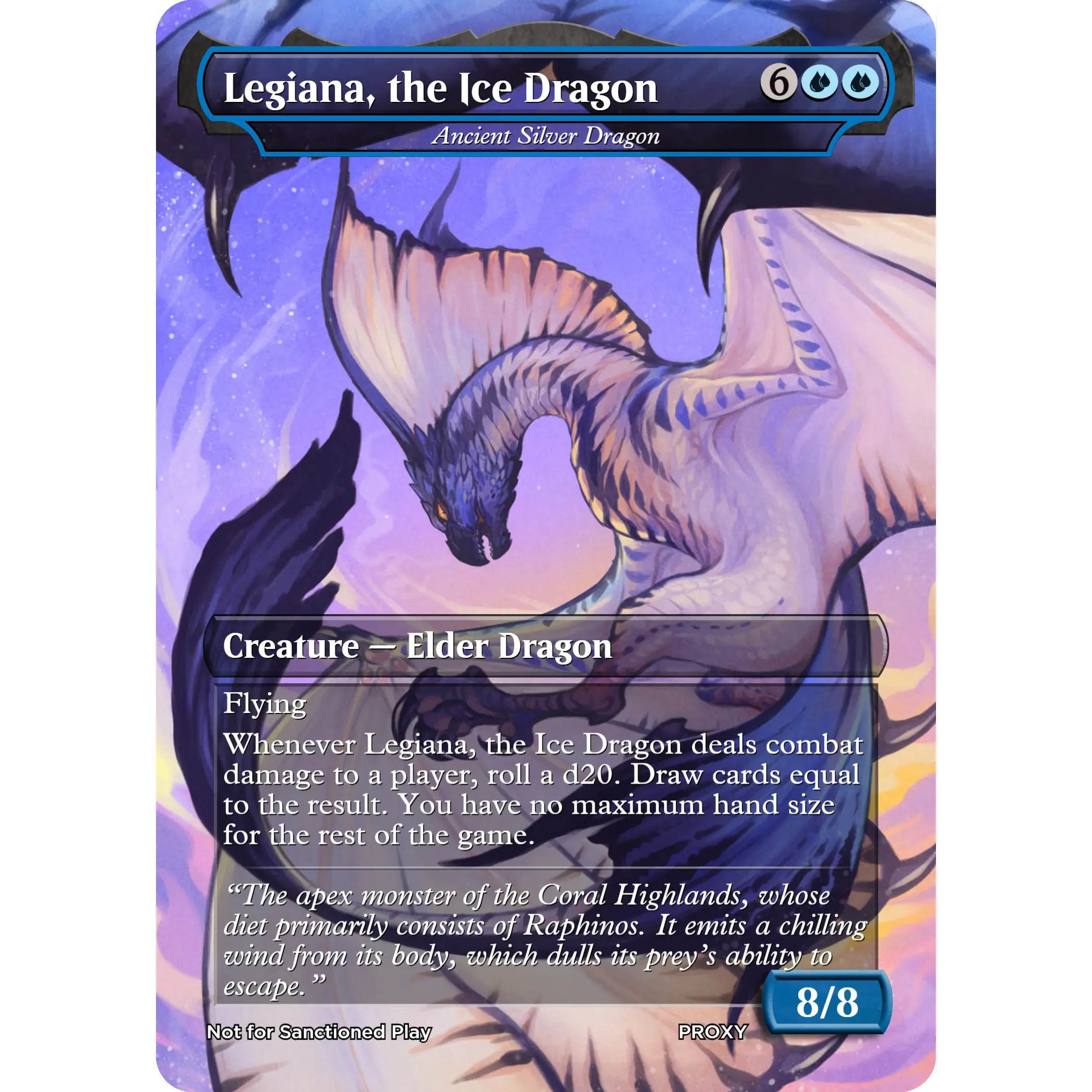 Legiana, the Ice Dragon (Ancient Silver Dragon) - MTG PROXY Video Games/Monster Hunter