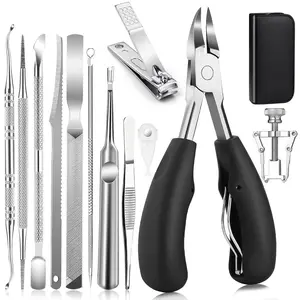 11-Piece Toenail Care Kit - Effective Ingrown Toenail Treatment with Toenail Clippers for Thick Toenails, Corrector & Other Pedicure Tools for Feet and Hand