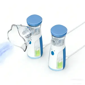 2PCS Portable  with 400mA Lithium Battery for Adults & Kids Adjustable NebulizationRate Mesh Mask for Breathing Problems & FacialHydration No Battery Installation Needed