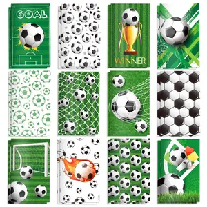 12 Pcs Soccer Theme Mini Notebooks, Minibook, Football Match Pocket Notepad, Small Lined Journal for Soccer Players & Fans, Sports Party Favors, Birthday Gifts for Boys, Team Coach Appreciation Supplies,A7 Sticky Notes Pad