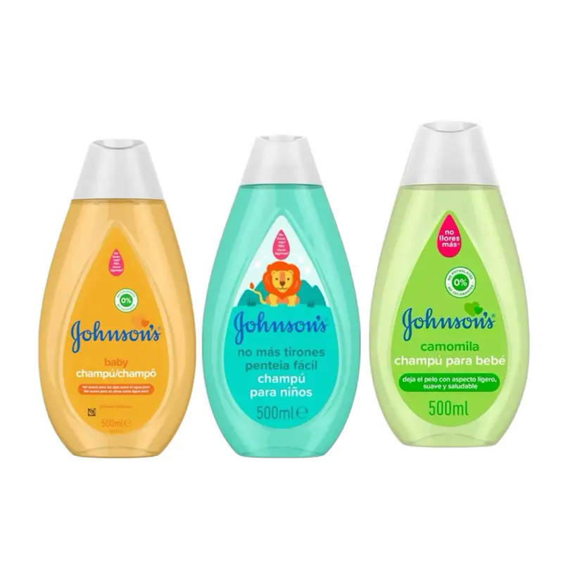 Johnson's Baby Shampoo 500 ml Original, Detangler, Camomila Pack of 3 - Suitable for Babies 3 Months and Older